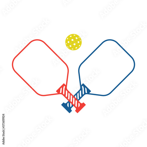Pickleball paddle and ball outline