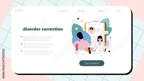 Orthopedist web banner or landing page. Idea of human skeletal