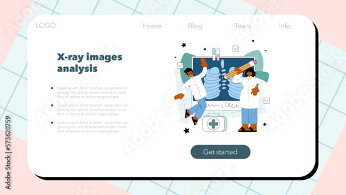 Radiology web banner or landing page. Idea of health care and disease