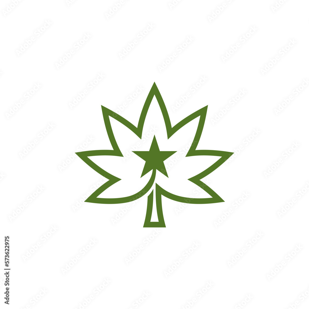 Obraz premium cannabis star logo, marijuana logo