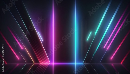 Foto Abstract neon lights background with laser rays, and glowing lines