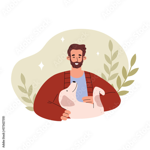 Emotional support by animal and pet therapy banner vector illustration isolated.