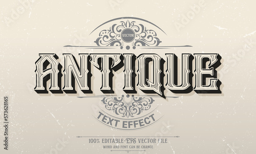 Antique vintage old style editable text effect