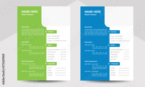 Professional & Modern Curriculum Vitae (CV) Design template 