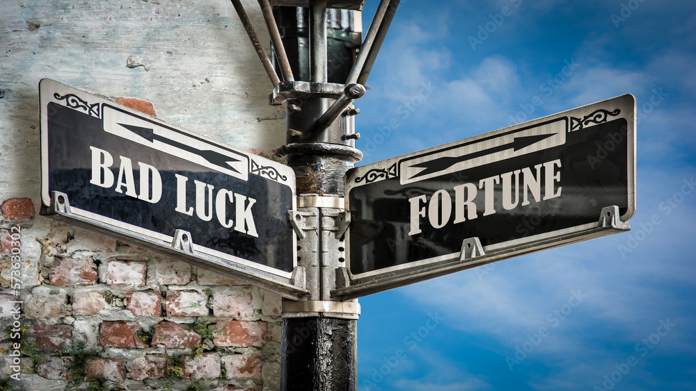 Fototapeta premium Street Sign Fortune versus Bad Luck