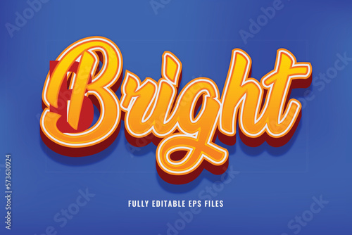 Bright 3D editable text effect