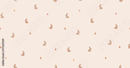Cute bunny seamless pattern minimalist style. Easter background