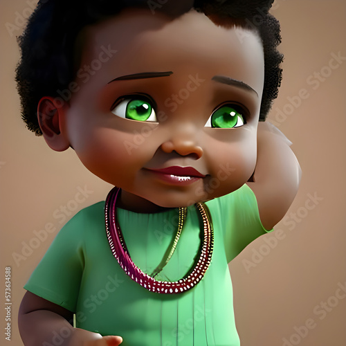 Cute child with green eyes