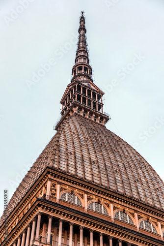 The Mole Antonelliana, a major landmark building in Turin, Italy photo