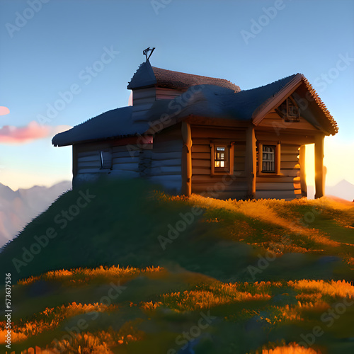 house in the mountains -  artificial intelligence