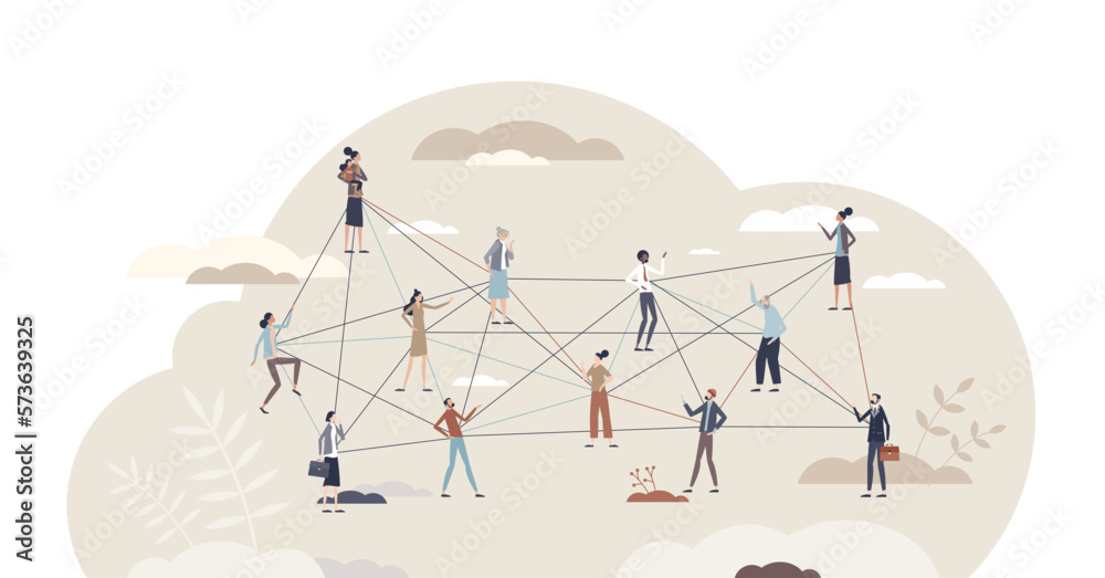 Open communication and employees thoughts sharing tiny person concept ...