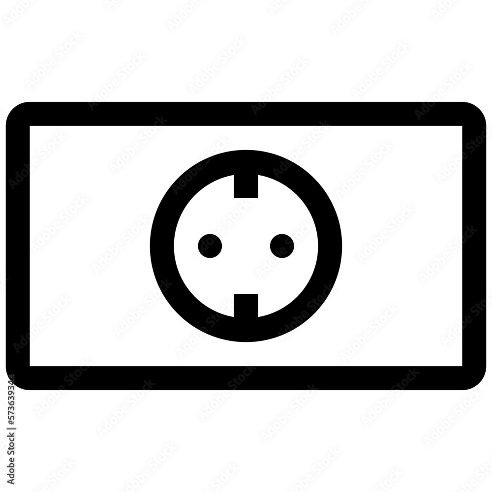 European Electric Outlet Line Icon European Electric Outlet Line Icon