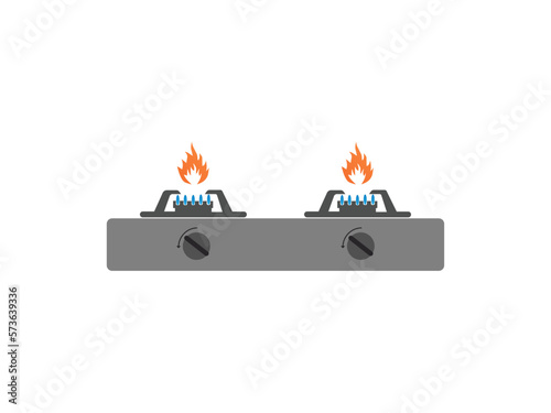 Illustration of a burning stove vector design.