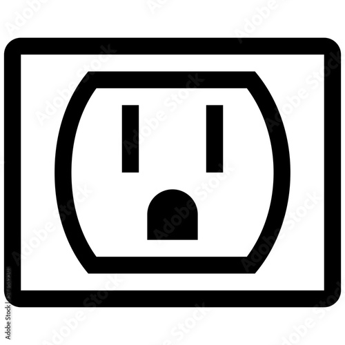 Electric Outlet Line Icon