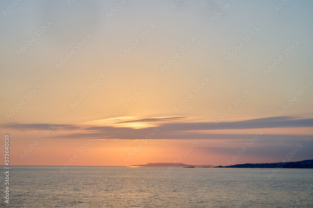 sunset over the sea on a beach
