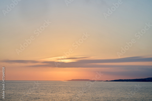 sunset over the sea on a beach