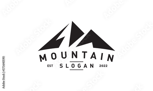 mountain logo design. adventure travel vintage symbol vector illustration.