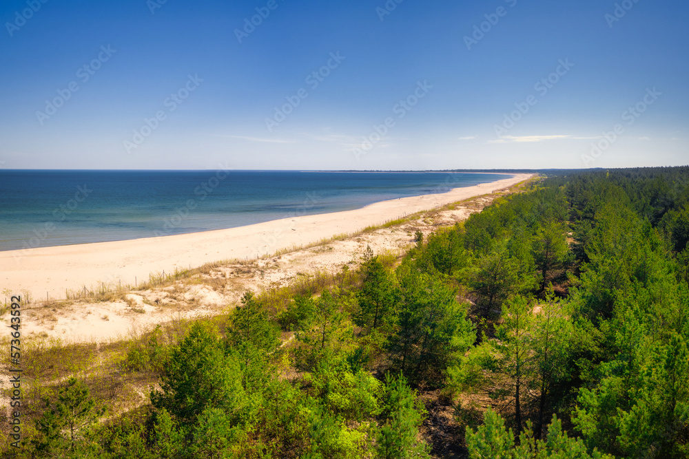 Beautiful scenery of Baltic Sea in Sobieszewo at summer, Poland