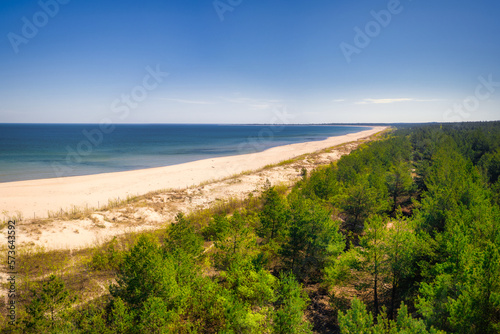 Fototapeta Naklejka Na Ścianę i Meble -  Beautiful scenery of Baltic Sea in Sobieszewo at summer, Poland