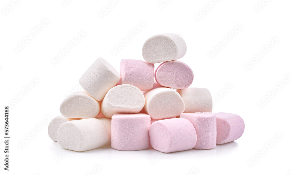 Heap of marshmallows isolated on transparent background. PNG - obrazy, fototapety, plakaty 