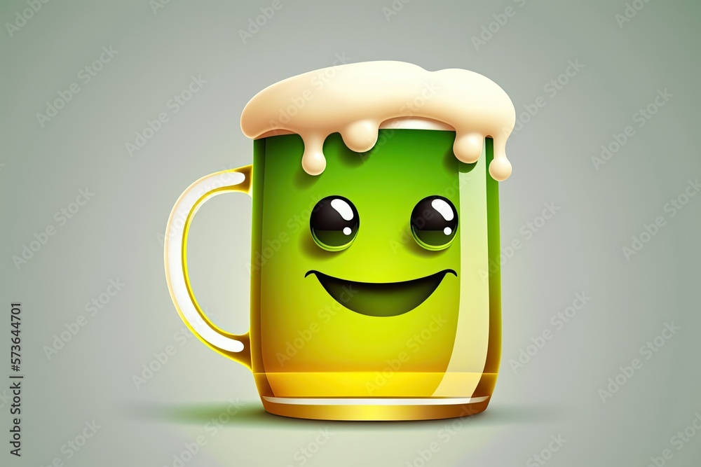 Isolated beer mug symbol in format. Illustration of a beer mug as an emoji. An isolated of a