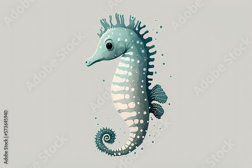 Animated gif of an adorable seahorse swimming in the ocean. A Concept for Children's Literature, Animation, and Art. Generative AI