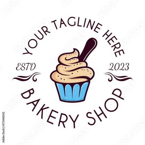 simple cake and bakery logo design  perfect for bakery  bakery labels or cake shop