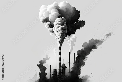 Foto There is smoke coming out of a tall smokestack, as seen from above