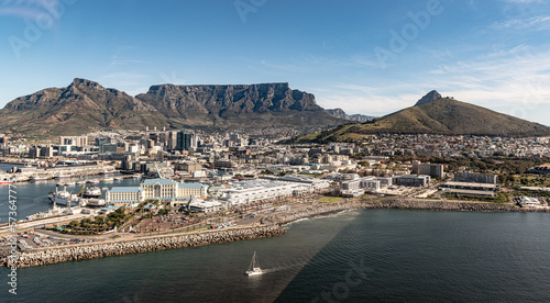 Cape Town (South Africa), aerial view, shot from a helicopter