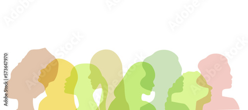 Woman silhouette illustration, different ethnic women power design. For banners, backgrounds, posters, invitations.