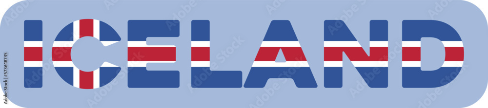 Abstraction of the flag of the country of Iceland. Vector illustration