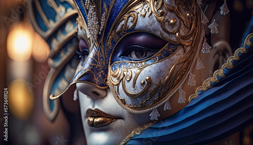 Venice Carnival Masks with colorful shapes - Generative AI © jovannig