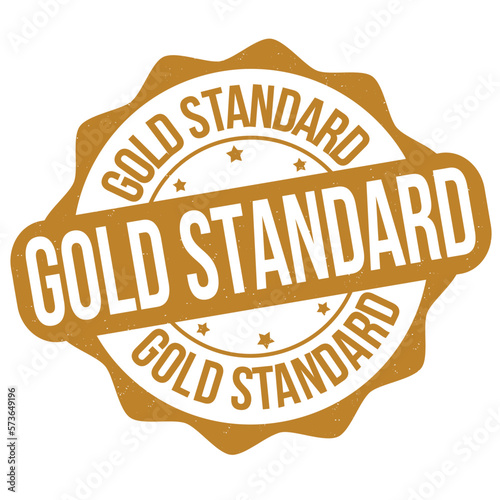 Gold standard label or stamp