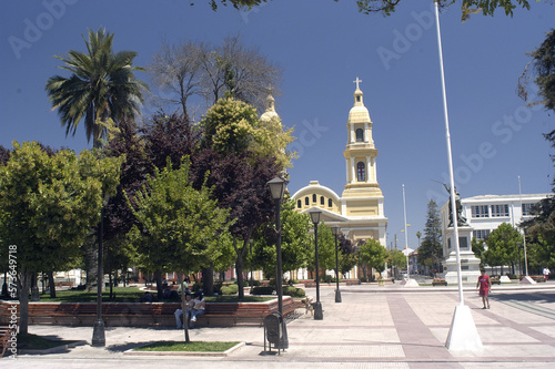 Rancagua is a city south of Santiago in central Chile. Tree-lined Heroes Square commemorates the Chileans who fought in the Battle of Rancagua during the War of Independence