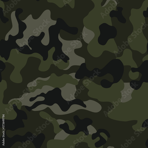 Army seamless camouflage, green background, modern trendy texture, military print. Disguise