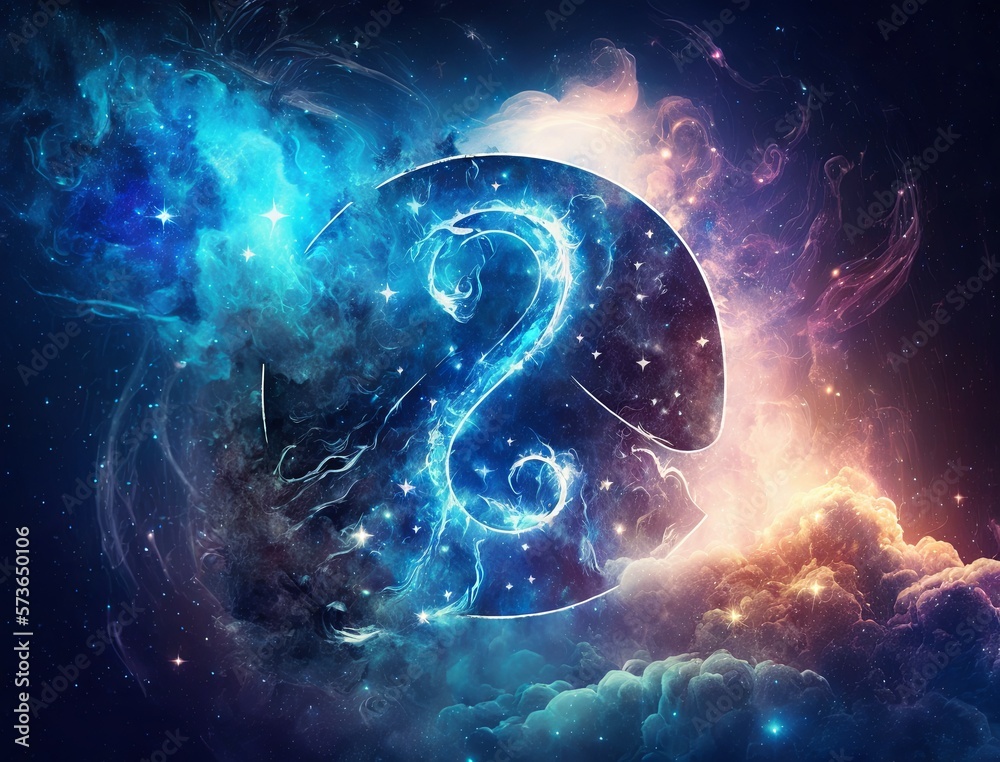 Astrological zodiac sign against space background. Concept of horoscope and fortune telling concept. Generative AI. Astrological zodiac sign against space background. Concept of horoscope and fortune telling concept. Generative AI.