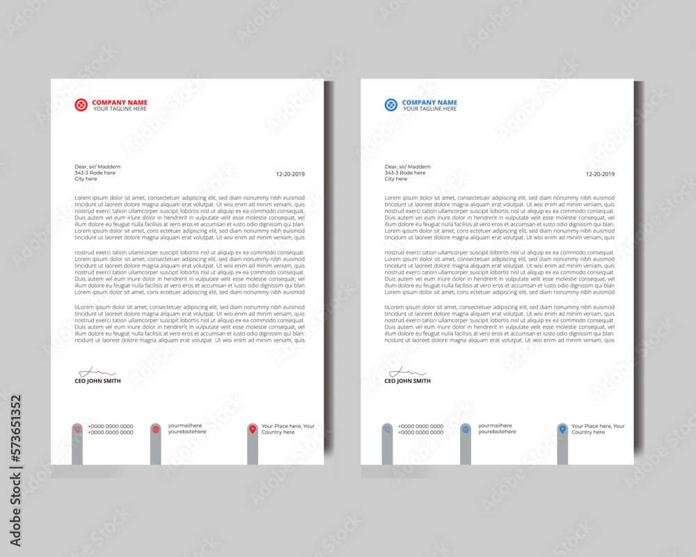 Fototapeta Corporate modern letterhead design template creative modern ...