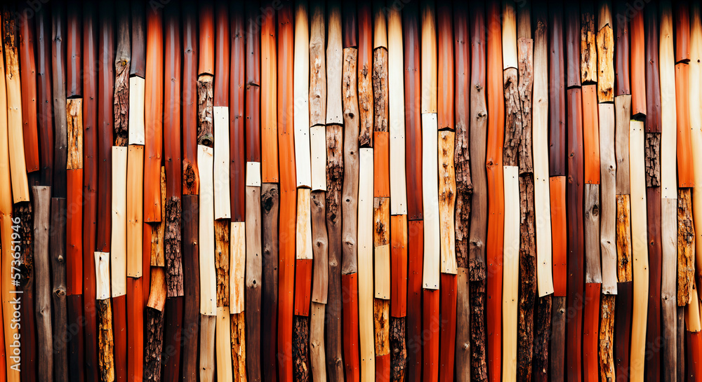 Obraz premium Wood sticks background texture. Generative AI