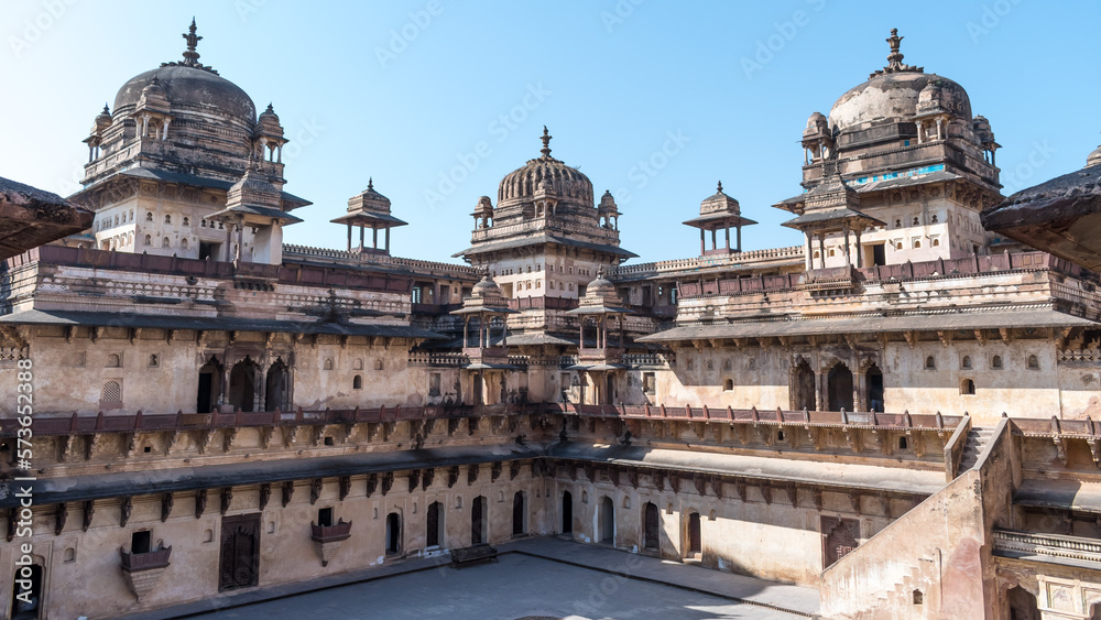 Orchha, India - Jahangir Mahal or Jahangir Palace build by Bir Singh Deo for Jahangir near Orchha Fort