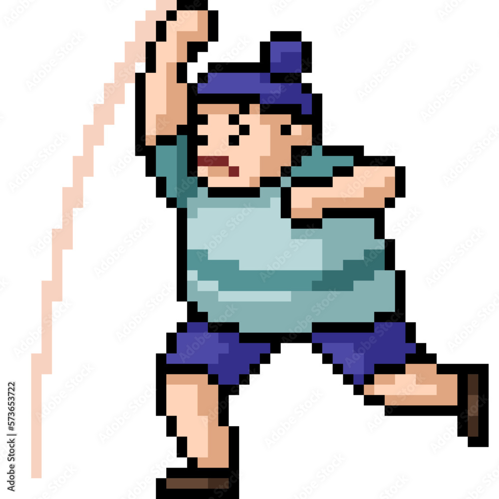 pixel art fat boy punch