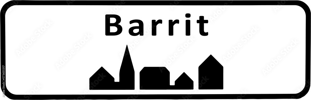 City sign of Barrit - Barrit Byskilt