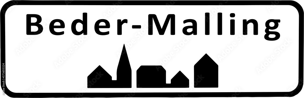 City sign of Beder-Malling - Beder-Malling Byskilt City sign of Beder-Malling - Beder-Malling Byskilt