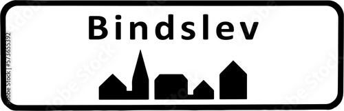 City sign of Bindslev - Bindslev Byskilt