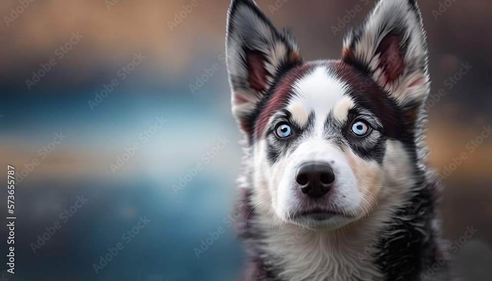 close up Husky dog face , Generative Ai
