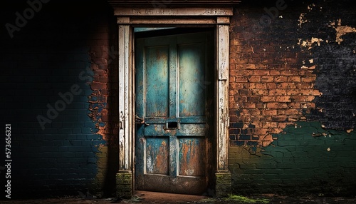 an old rustic wooden door , Generative Ai