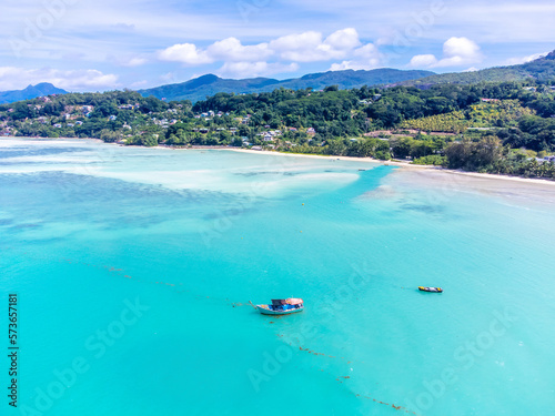 Aerial view of Anse a la mouche in Mahe island