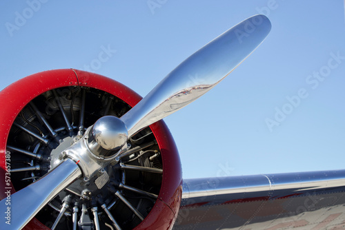 Chrome propeller of airplane