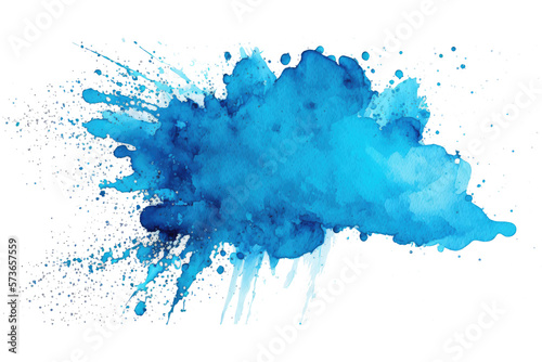 blue watercolor splatter stain texture background design.Generative AI