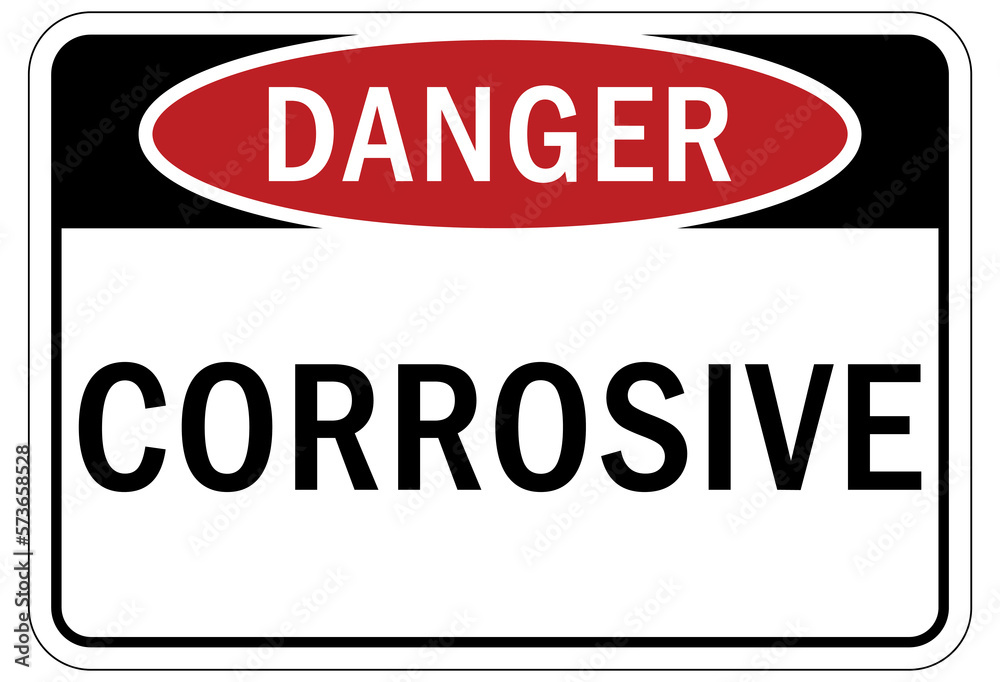 Corrosive material hazard sign and labels Corrosive material hazard sign and labels