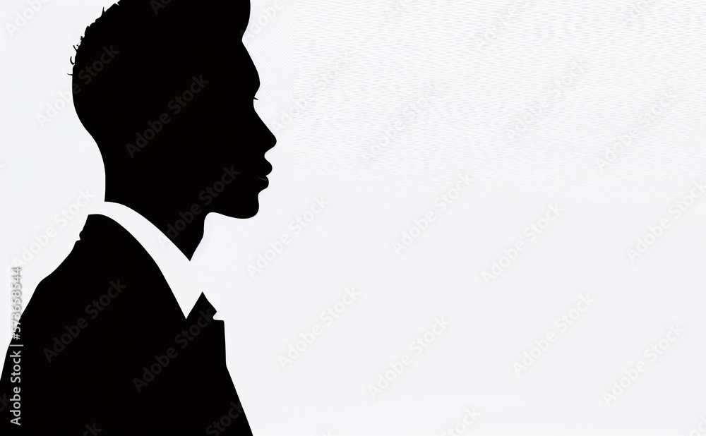 SIlhouette of a head, man profile Generative AI SIlhouette of a head, man profile Generative AI